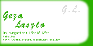 geza laszlo business card